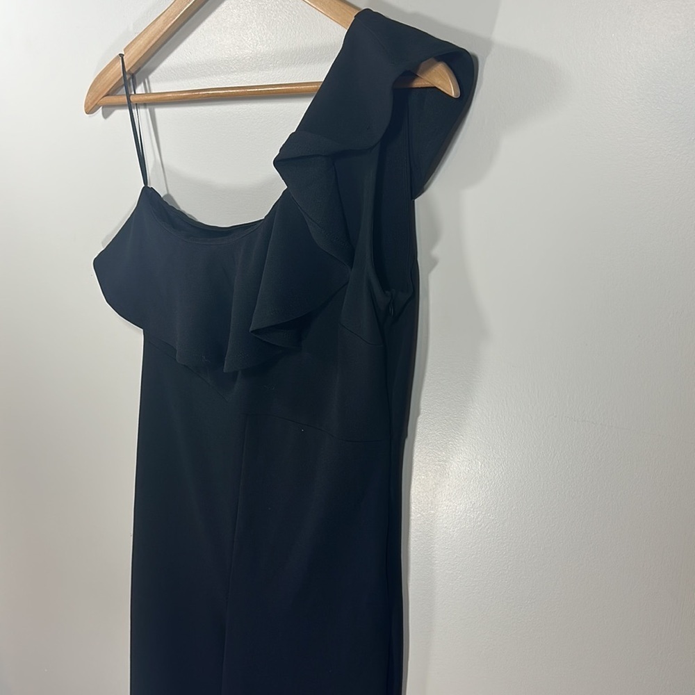 NWT Altar'd State One Shoulder Black Ruffle Jumpsuit‎ Medium One Piece Romper